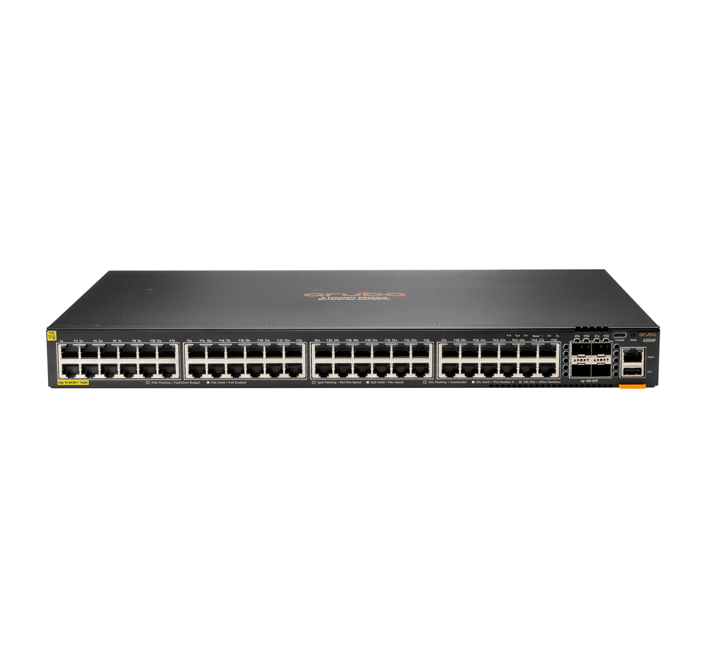 Aruba JL728B 48-port PoE+ switch with 4x 10G SFP+ uplinks