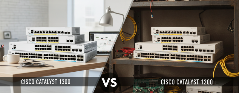 Cisco Catalyst 1300 switch with multiple ports and sleek design
