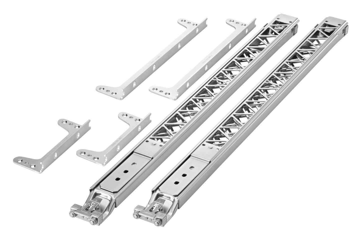 HPE J9852A 4-post rack mount kit with silver triangular truss design
