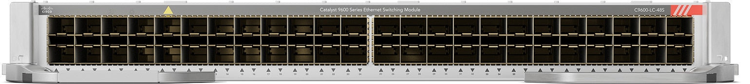 Cisco C9600-LC-48S 48-port 1G SFP fiber switch with silver chassis