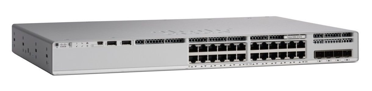 Cisco C9200L-24PXG-4X-E | 24x (8 mGig 1/2.5/5/10G + 16x 1G) PoE+ 802.3at, 4x 10G SFP+ uplinks, Network Essentials