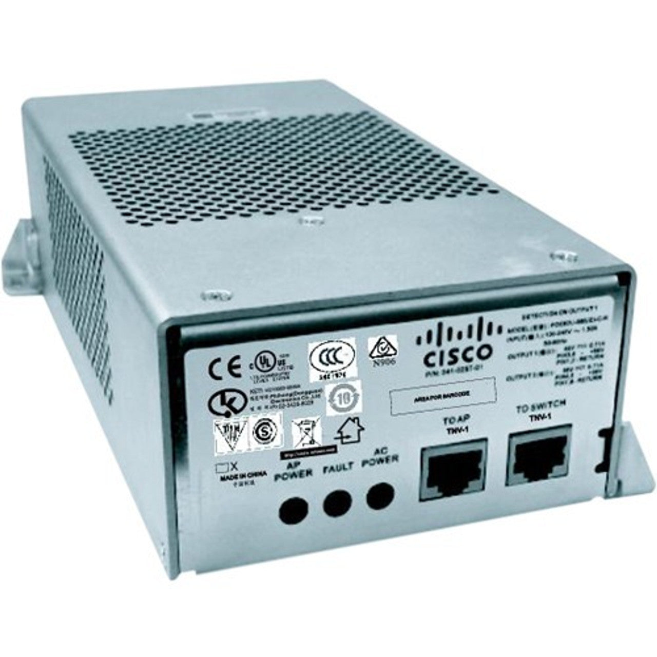 Cisco AIR-PWRINJ15002 outdoor PoE injector with silver power supply