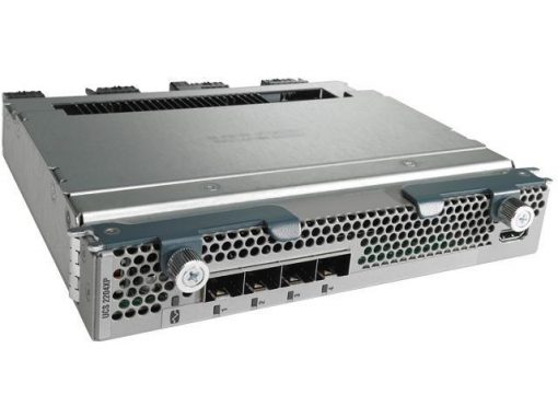 Cisco UCS-IOM-2204XP blade chassis I/O module with silver router and ports