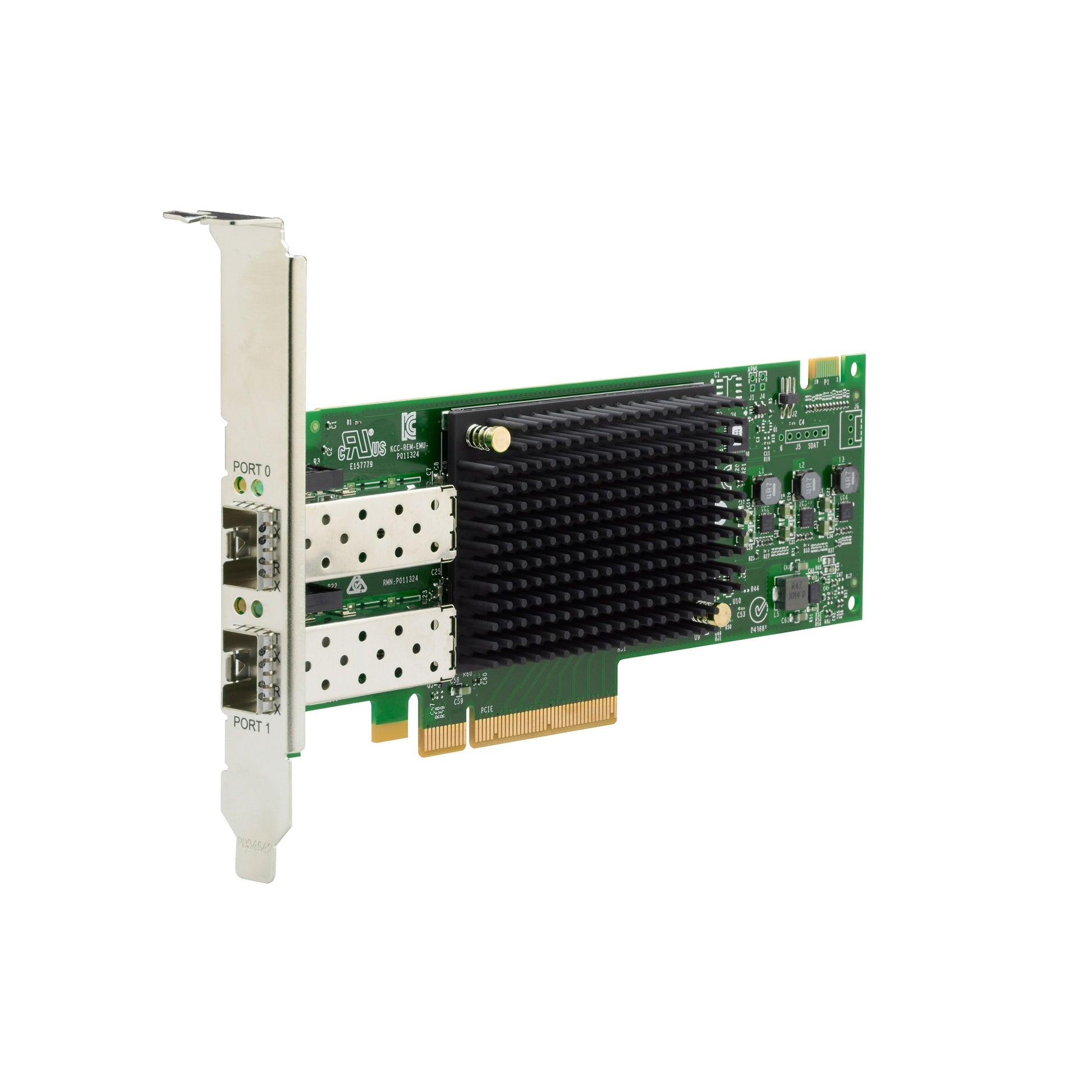 Aruba R2J63A 32G Fibre Channel HBA, 2-port PCIe 3.0 x8 green black card