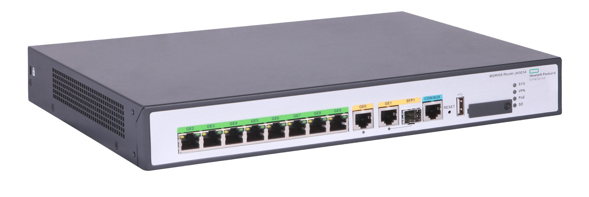 HPE JH301A | 2x 1G WAN (RJ45 + combo RJ45/SFP), 8x 1G PoE+ LAN; SD-WAN ...