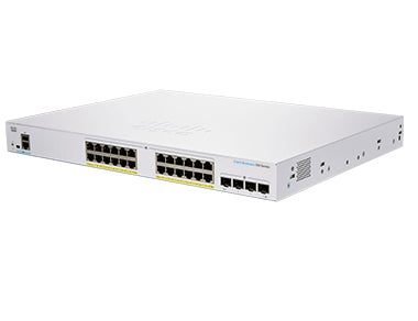Cisco CBS350-24P-4X-AU | 24x GE PoE+ (195W), 4x 10G SFP+ uplinks, no-license L2/L3