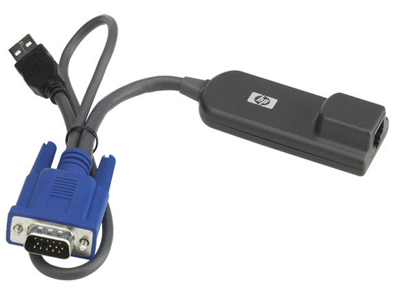 HPE AF628A USB to VGA KVM adapter with blue connector and black cable