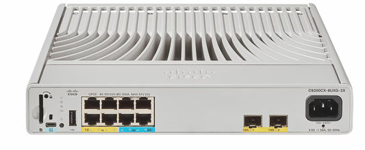 Cisco C9200CX-8UXG-2X-A | 4x mGig (1/2.5/5G) + 4x 1G | UPOE 60W (240W) | 2x 10G SFP+ uplinks | Network Advantage