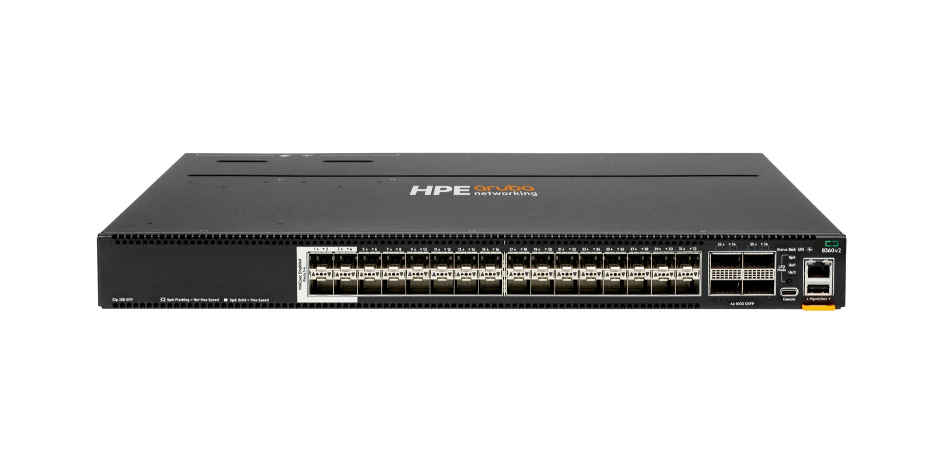 Aruba JL700C HPE 3810 switch with black housing and silver ports