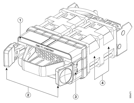Cisco C9500 Type 5 fan tray, black and silver hot-swappable cooling module