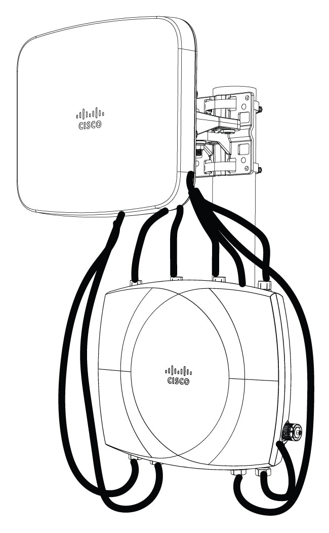 Meraki cw-cab-004-n4-n4 dual 4x n-type antenna cable male to male 4ft connected to cisco wireless access point and outdoor unit