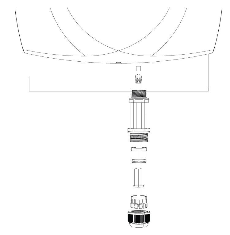 Black and silver metal bicycle headset assembly shown from the back for meraki cw-sfp-kit1 outdoor access point installation