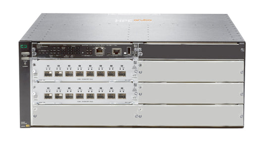 Aruba JL095A | 6-slot modular chassis | 16x10GbE SFP+ v3 zl2 line card | no PSU | hot-swap line cards/fabric | VSF, L3 routing