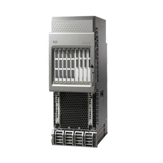 Cisco ASR-9912 | 12-slot modular router chassis | 10 LC + 2 controller bays | high-capacity fabric | hot-swap fans | AC/DC power options