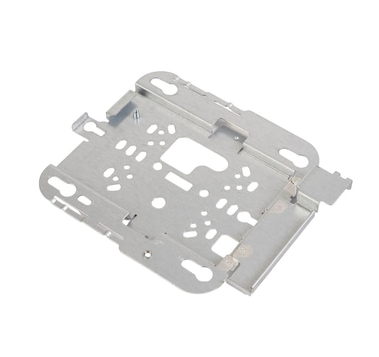Silver metal computer hard drive bracket with blue screws and washers compatible with 2.5-inch drives for cisco ap mounting