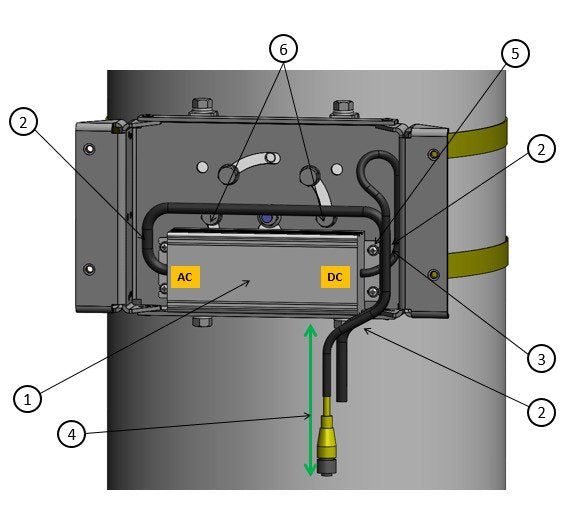 Cisco AIR-ACCPMK3700-2 pole-mount kit for IW3700 series with power supply