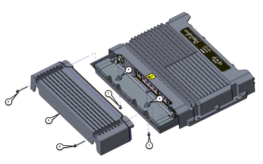 Cisco IR829 IP54 kit with black silver cooling heatsink for industrial router