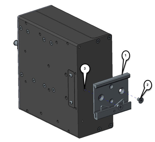 Cisco ACS-1100-DRM black DIN-rail mount kit with handle and screw holes