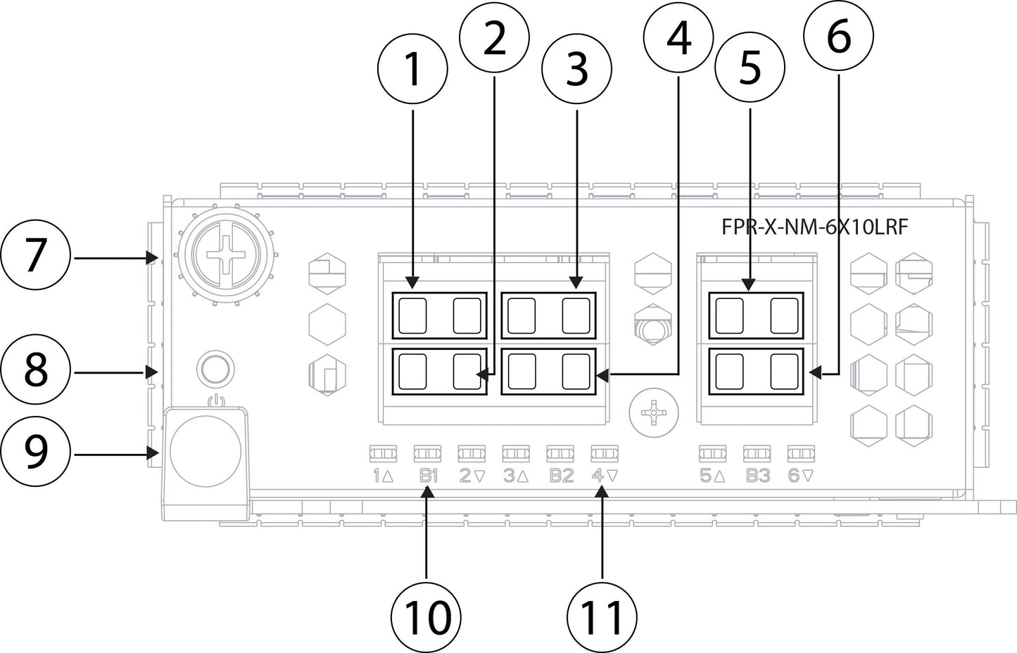 Cisco FPR3K-XNM-6X1SXF | 6x 1GbE SX fiber ports | 1000BASE-SX MMF 850nm, up to 550m, LC | XNM expansion module for Secure Firewall 3100