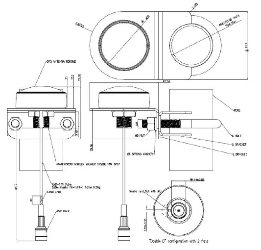 Cisco ANT-GNSS-OUT-TNC | Outdoor active GNSS antenna, 15‑ft integrated lead, TNC, multi‑constellation (GPS/GLONASS/Galileo/BeiDou)