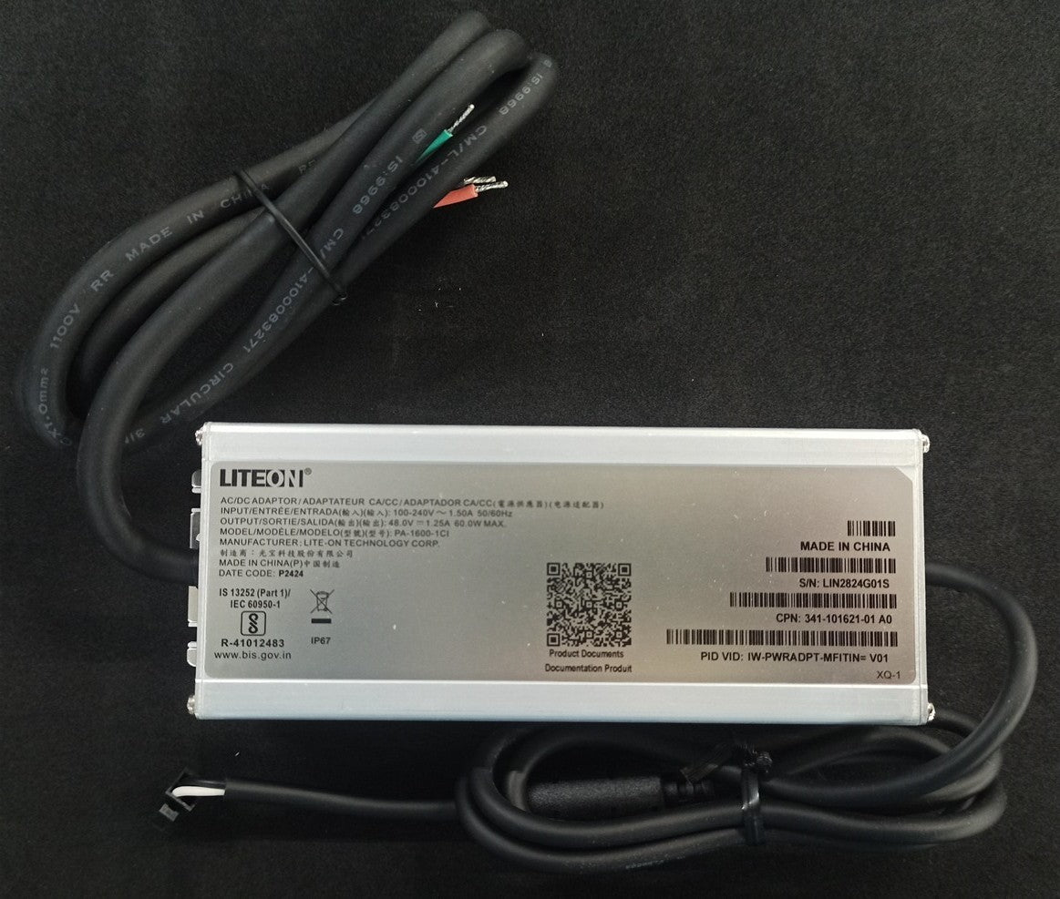 Cisco IW-PWRADPT-MFIT4P white Lite-On power adapter with black cord and green wire