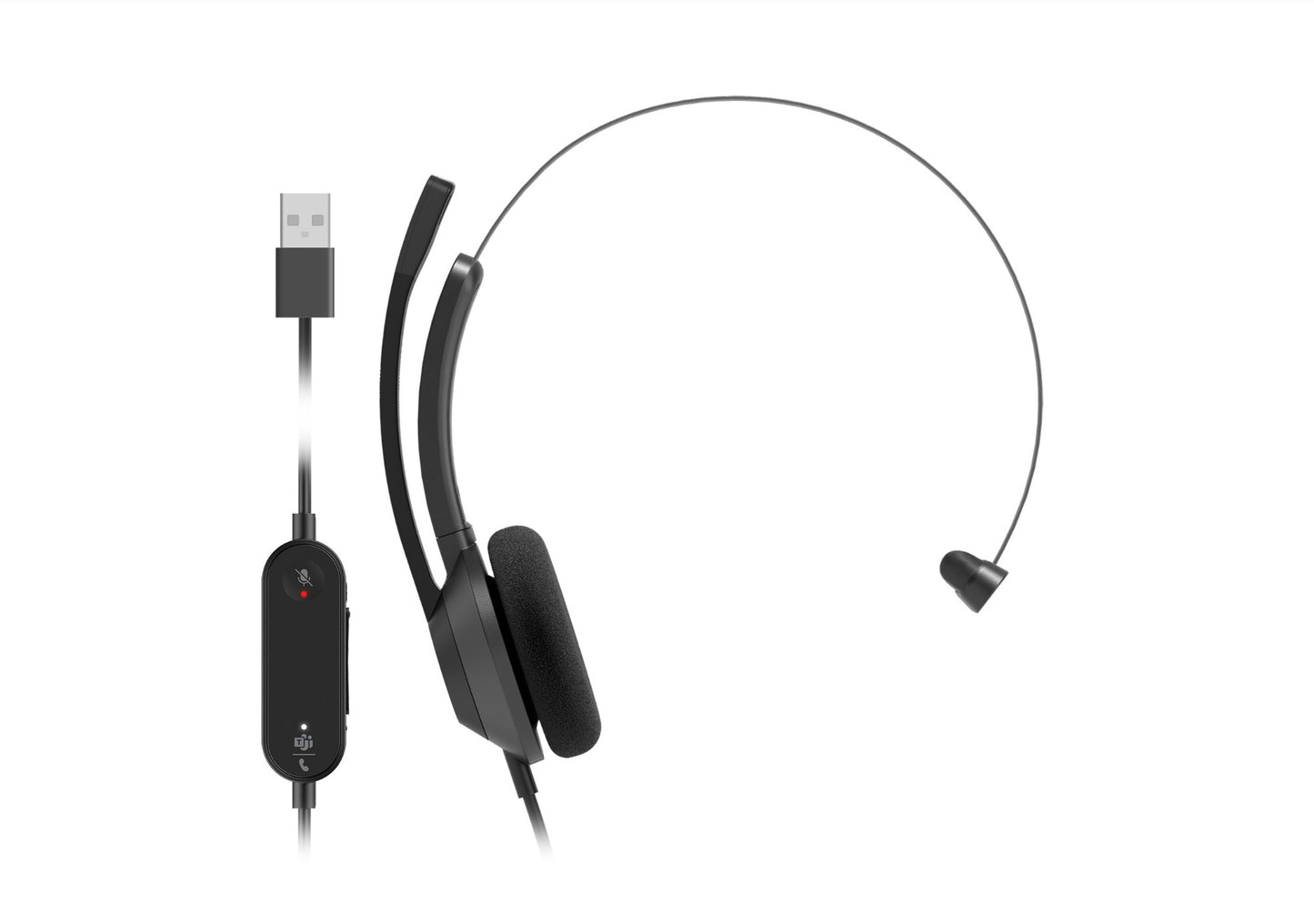 Cisco HS-W-321Q-C-USB | Wired mono on-ear | USB-A | Microsoft Teams certified controller | Noise-canceling boom mic | Plug-and-play