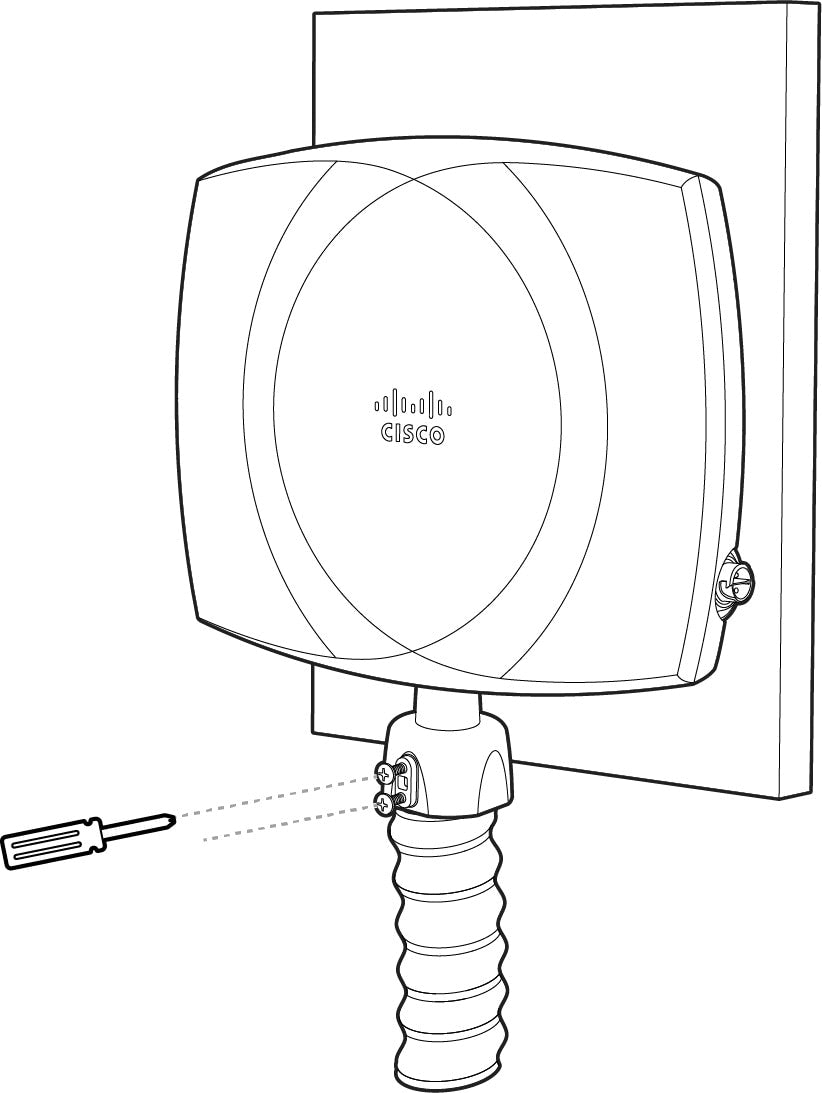 Meraki cw-acc-kit2 outdoor ap accessory kit showing the back of a cisco wireless 9177 with ribbed mounting bracket