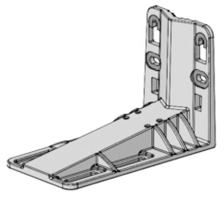 Metallic l-shaped shelf bracket with reinforced support and pre-drilled holes for meraki cw-mnt-horz2 mount kit
