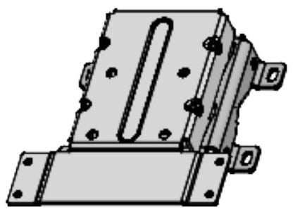 Gray metallic meraki cw-mnt-vert3 industrial bracket with bolted flanges and central slot for vertical pole and wall mounting