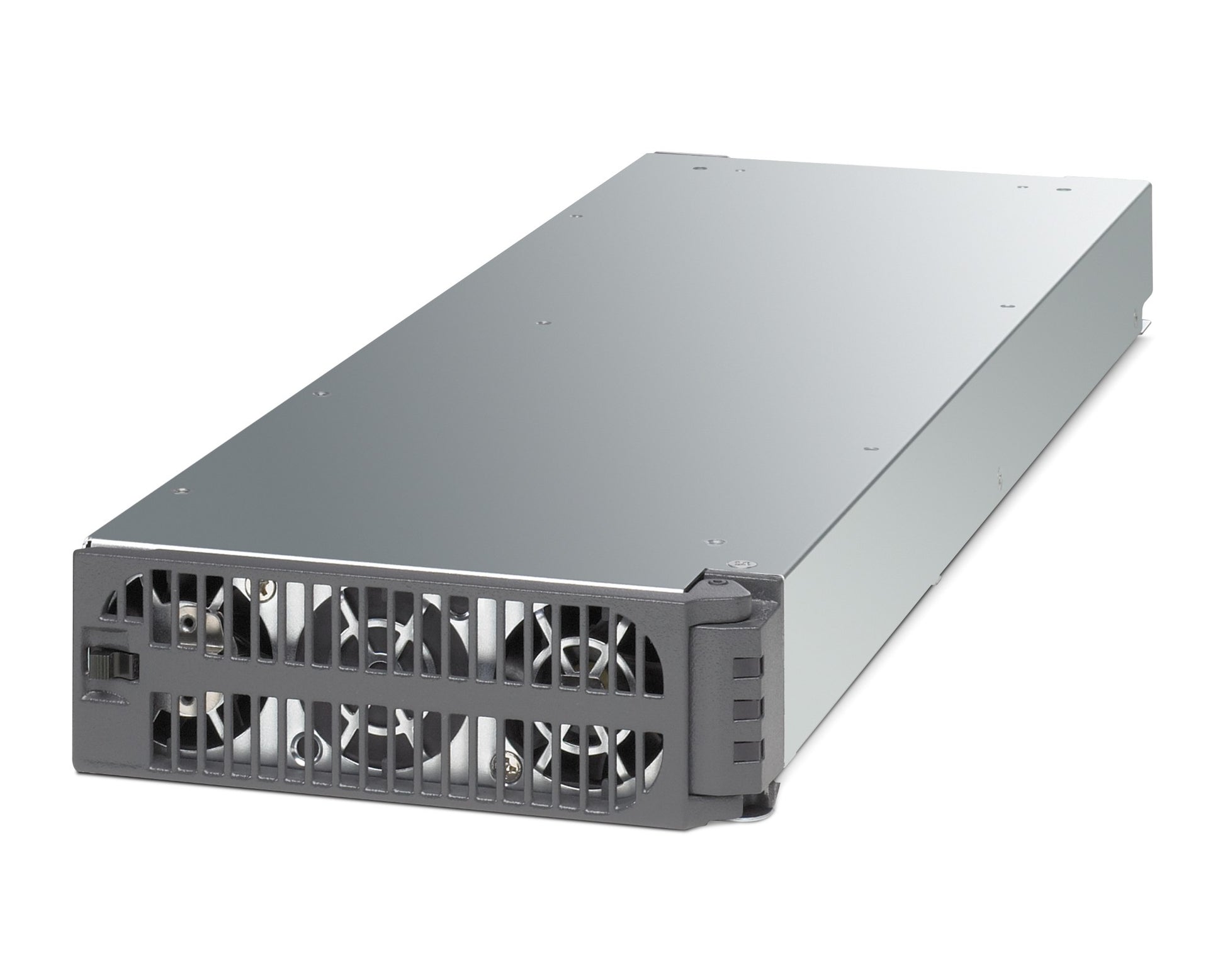 Cisco PWR-4.4KW-DC-V3 power module in silver server rack with cooling fans