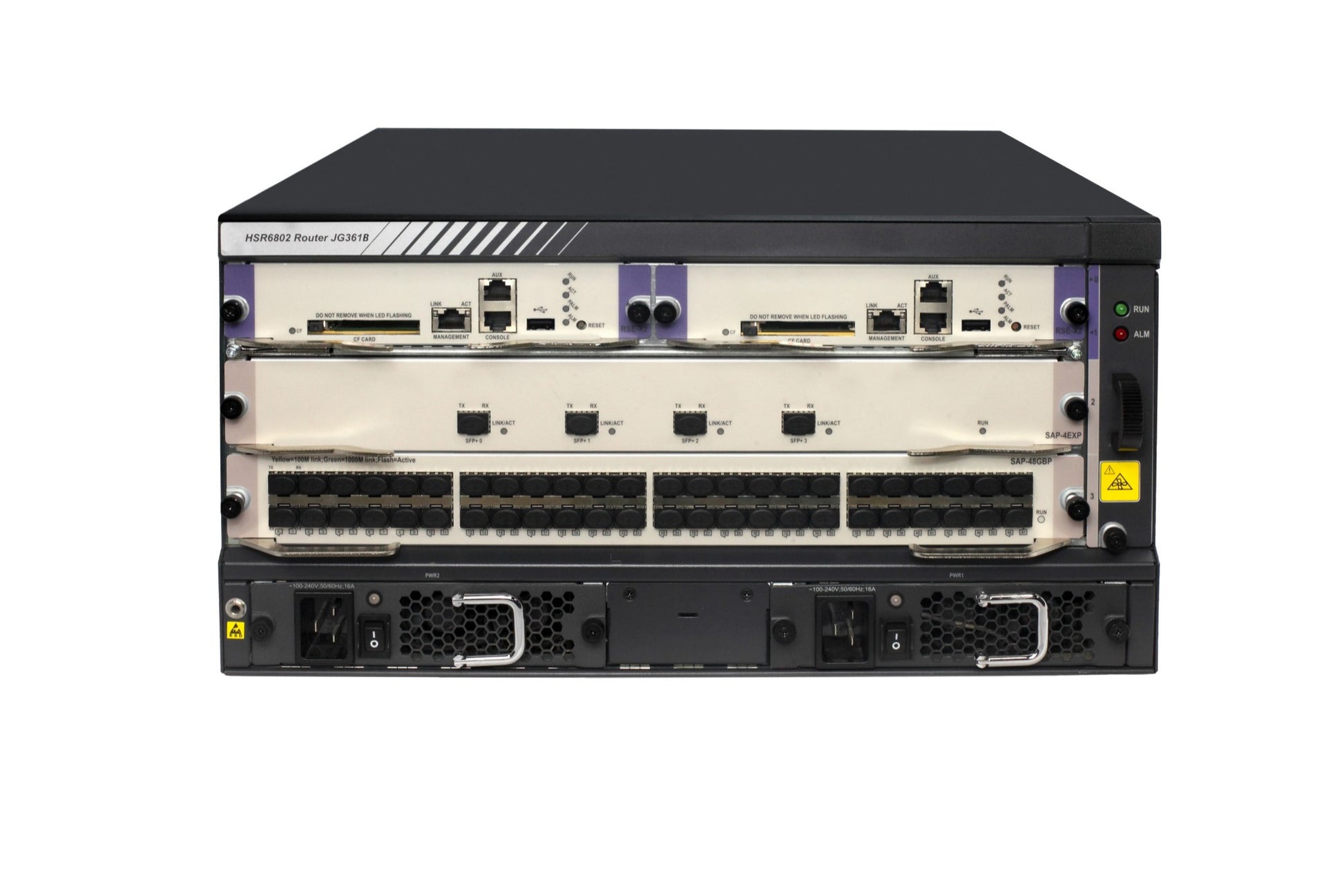 HPE JG361B HSR6802 router chassis with 2 slots, black silver accents