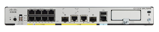Cisco C1131-8PLTEPWZ | 8x 1G LAN PoE+ (802.3at), 2x 1G SFP WAN, LTE Advanced Pro (GPS/SMS), Wi‑Fi 5 dual‑band, SD-WAN, license: Essentials/Advantage