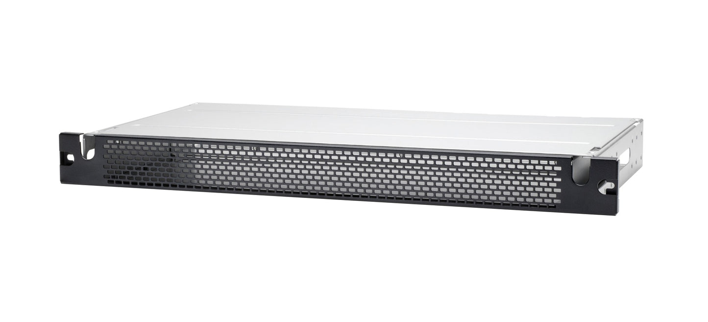 Aruba JL716A 1U rackmount server chassis with black mesh front and silver frame