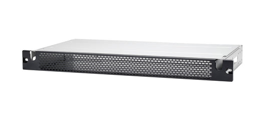 Aruba JL716A 1U rackmount server chassis with black mesh front and silver frame