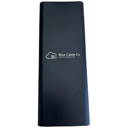 Black rectangular Blue Cable Co cable organizer with cloud logo