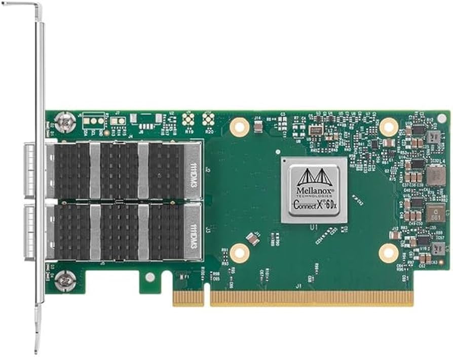 Green Mellanox ConnectX-5H in Cisco HX-P-M6CD100GF 100GbE PCIe card