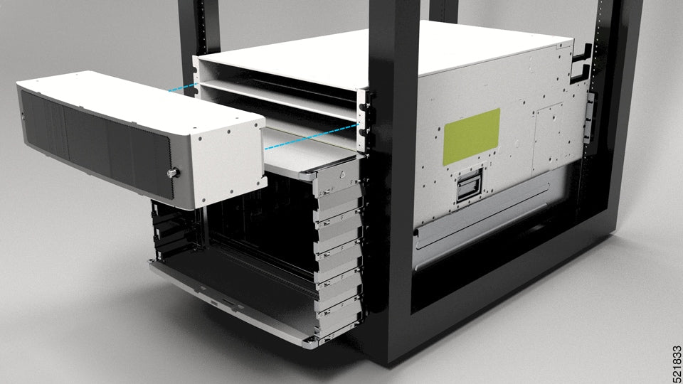 Cisco 8804-KIT black silver server rack open drawer power shelf bezel