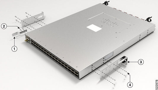 Cisco 8K-1RU-KIT-S | 1RU rack mount kit | adjustable 23.365-29.615 in depth | for 8000 series 1RU chassis | 4-post EIA-310