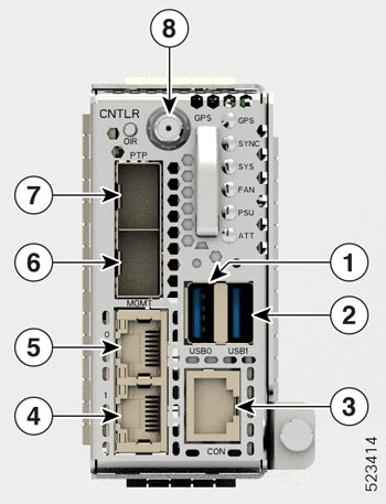 Cisco NCS1K4-CNTLR-K9 silver black control panel with ports