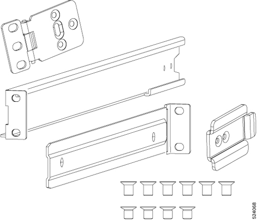 Cisco NXK-ACC-RMK2-2RU 2RU rack mount kit with silver drawer slides