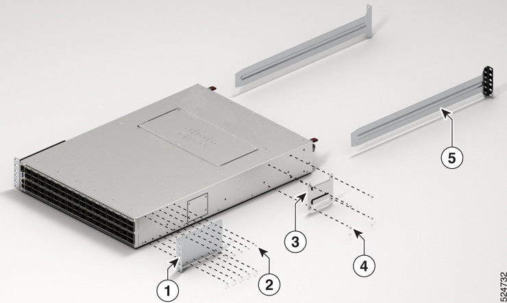 Cisco 8K-2RU-KIT-SB | 2RU OSFP system installation kit | Fixed 2U rack-mount | 19-inch EIA-310 compatible