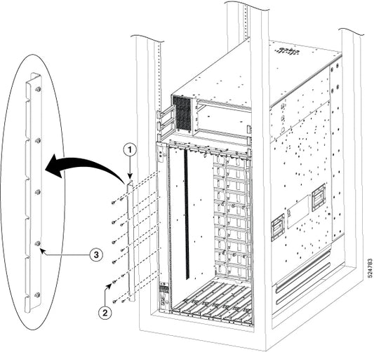 Cisco 8812-RMBRKT | Rear Mounting Brackets for 8812 Chassis | 4‑post rack rear support, stabilization hardware