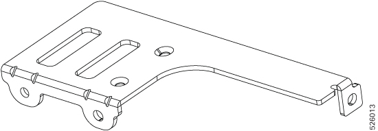 Metallic silver bracket with three elongated slots and two circular holes designed for cisco gpu extender use