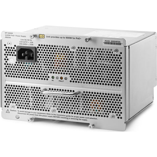 Aruba J9829A | 5400R zl2 PSU | 1100W PoE+ (802.3at), hot-swap, AC 100–240V, N+1 redundancy