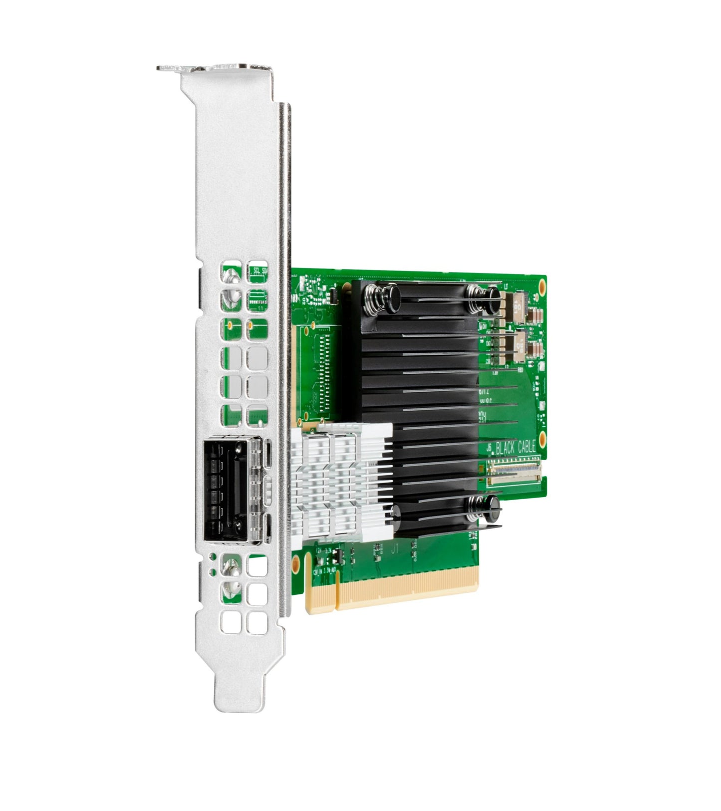 HPE P23664-B21 200Gb QSFP56 VPI adapter with green silver heatsinks
