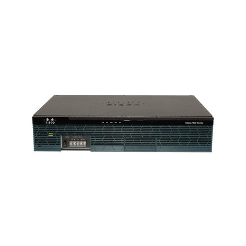 Cisco 2951-V/K9 ISR G2 router with green accents and grille