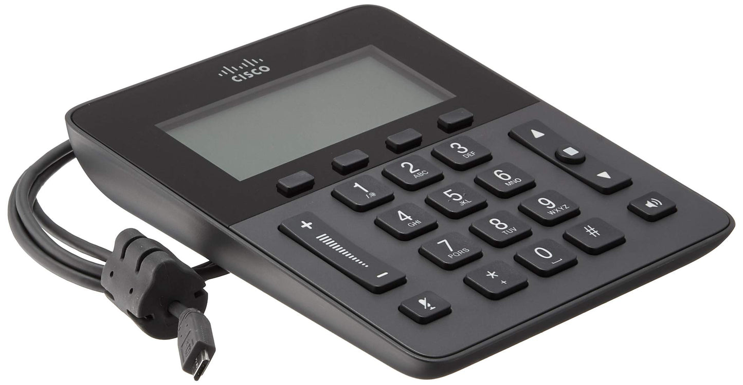 Cisco CP-8831-DCU-S black calculator with numeric keypad and corded power