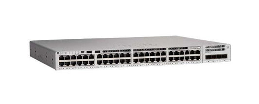 Meraki C9200L-48T-4X-M silver switch with 48x 1G ports and 4x 10G uplinks