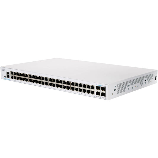 Cisco CBS250-48T-4G-AU | 48x 1G RJ-45; PoE: None; Uplinks: 4x 1G SFP; Smart Managed L2/L3 static