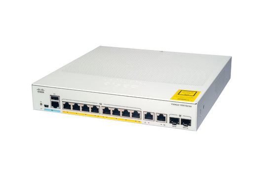 Cisco C1000-8P-E-2G-L | 8x 1G RJ45 PoE+ | 2x 1G SFP/RJ45 combo uplinks | LAN Lite